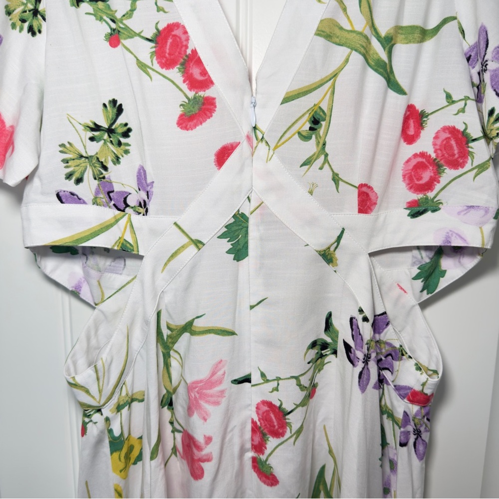 Loft Women’s Size 10 Dress Botanical Cutout Side Floral Fairycore Cottagecore - Picture 9 of 12